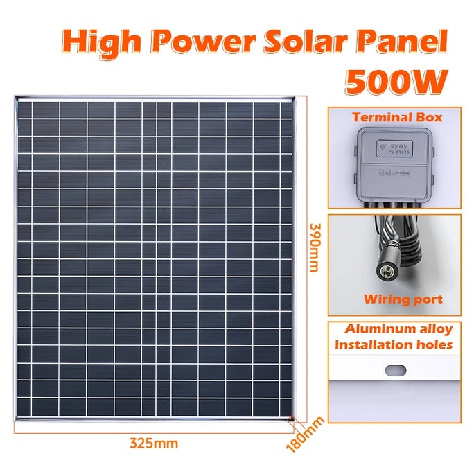 solar panel kit emergenci  1000W 500W 12V photovoltaic