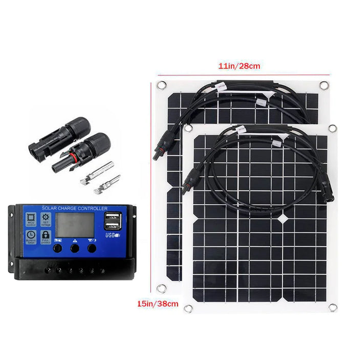 500W Flexible Solar Panel 12V Battery Charger Dual USB 500W