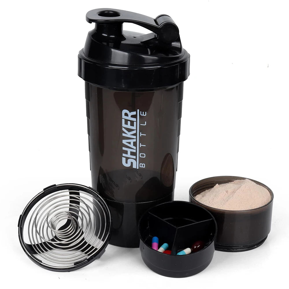 Shaker Proteína 3 Compartimentos – Botella Fitness para Batidos
